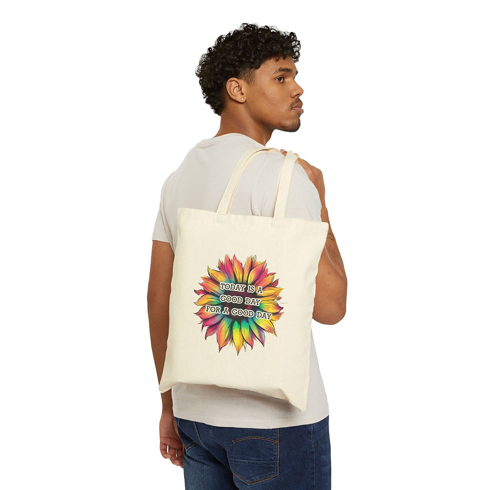 Thumbnail: Good Day Sunflower, Floral Tote Bag, Eco-Friendly Shopping Bag