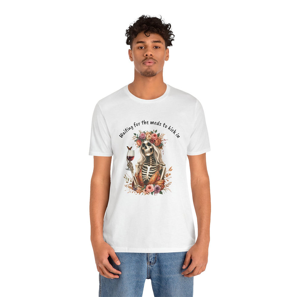 Thumbnail: Skull Girlie #2 Tee with Floral Design - Autoimmune Disease Awareness