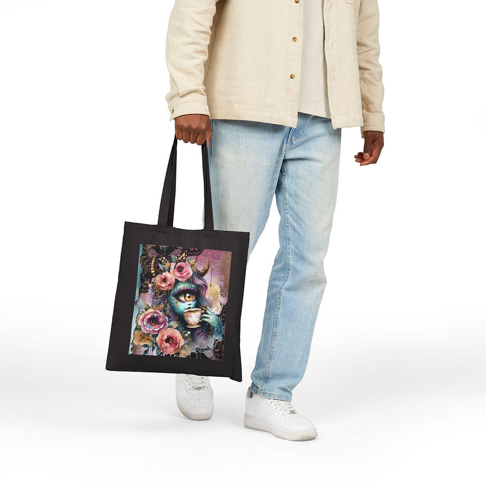 Thumbnail: Girlie Monster #1 Tote Bag, Eco-Friendly Shopping Bag