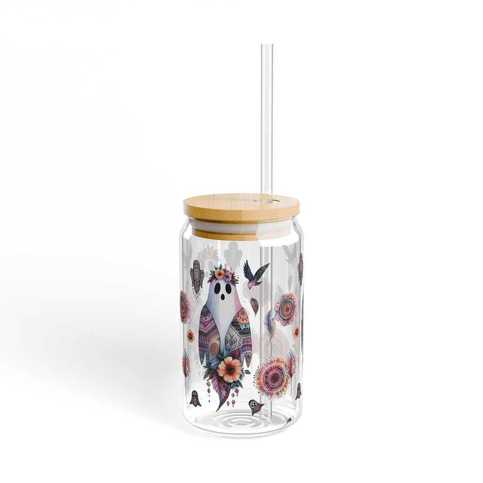Thumbnail: Girlie Ghost, Sipper Glass, Boho Ghost