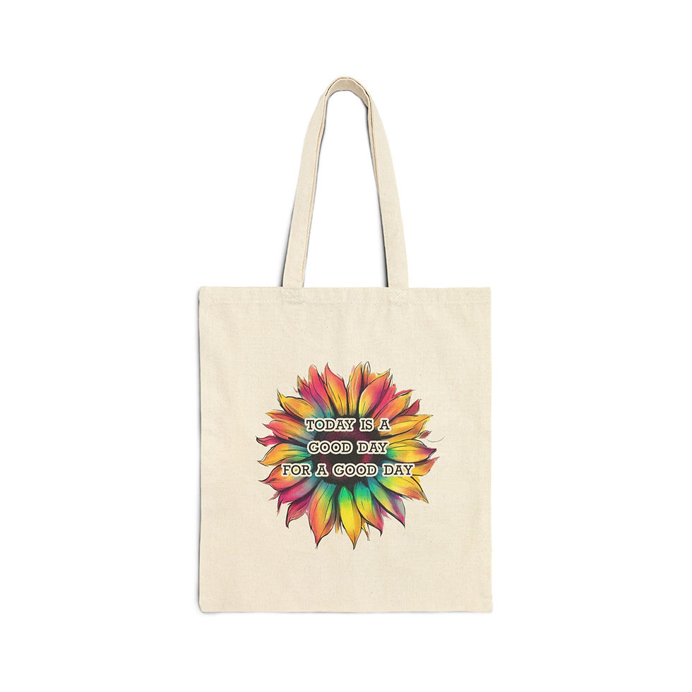 Thumbnail: Good Day Sunflower, Floral Tote Bag, Eco-Friendly Shopping Bag