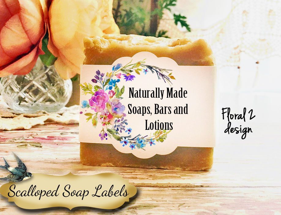 Thumbnail: 36•SCALLOP Custom SOAP Labels•Soap Packaging•Bar Soap Label•