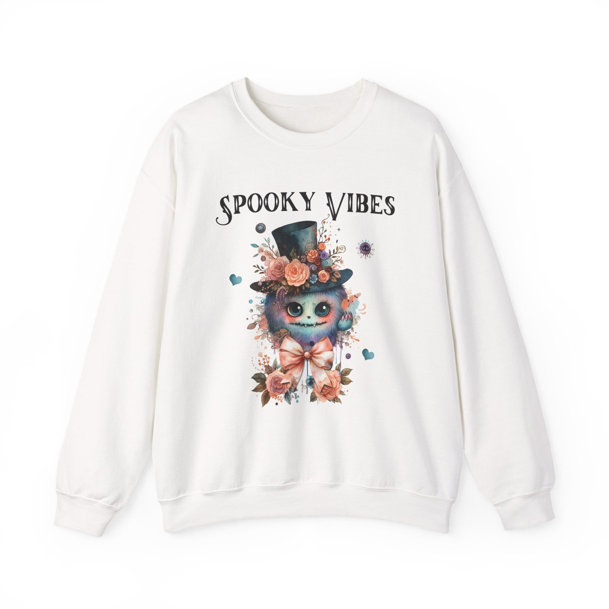 Spooky Vibes Crewneck Sweatshirt - Fall & Halloween Cute Girlie Design