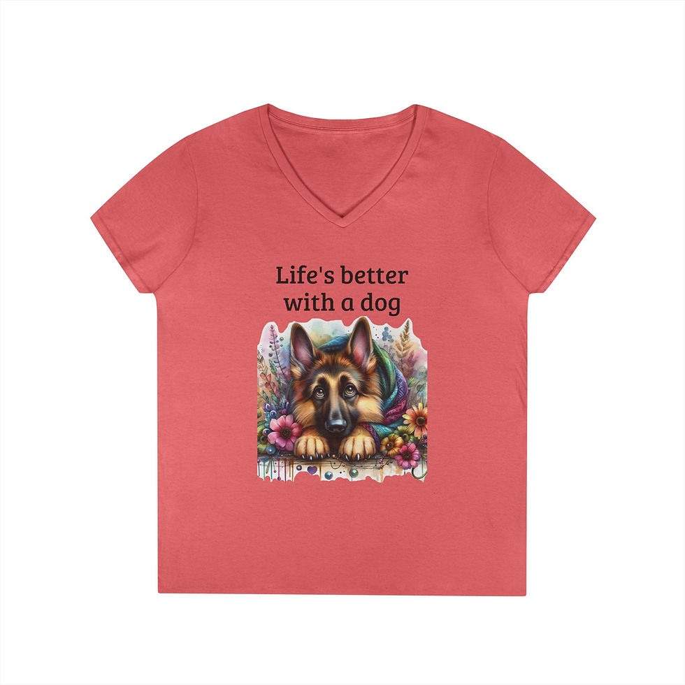 Thumbnail: Dog V-Neck T-Shirt