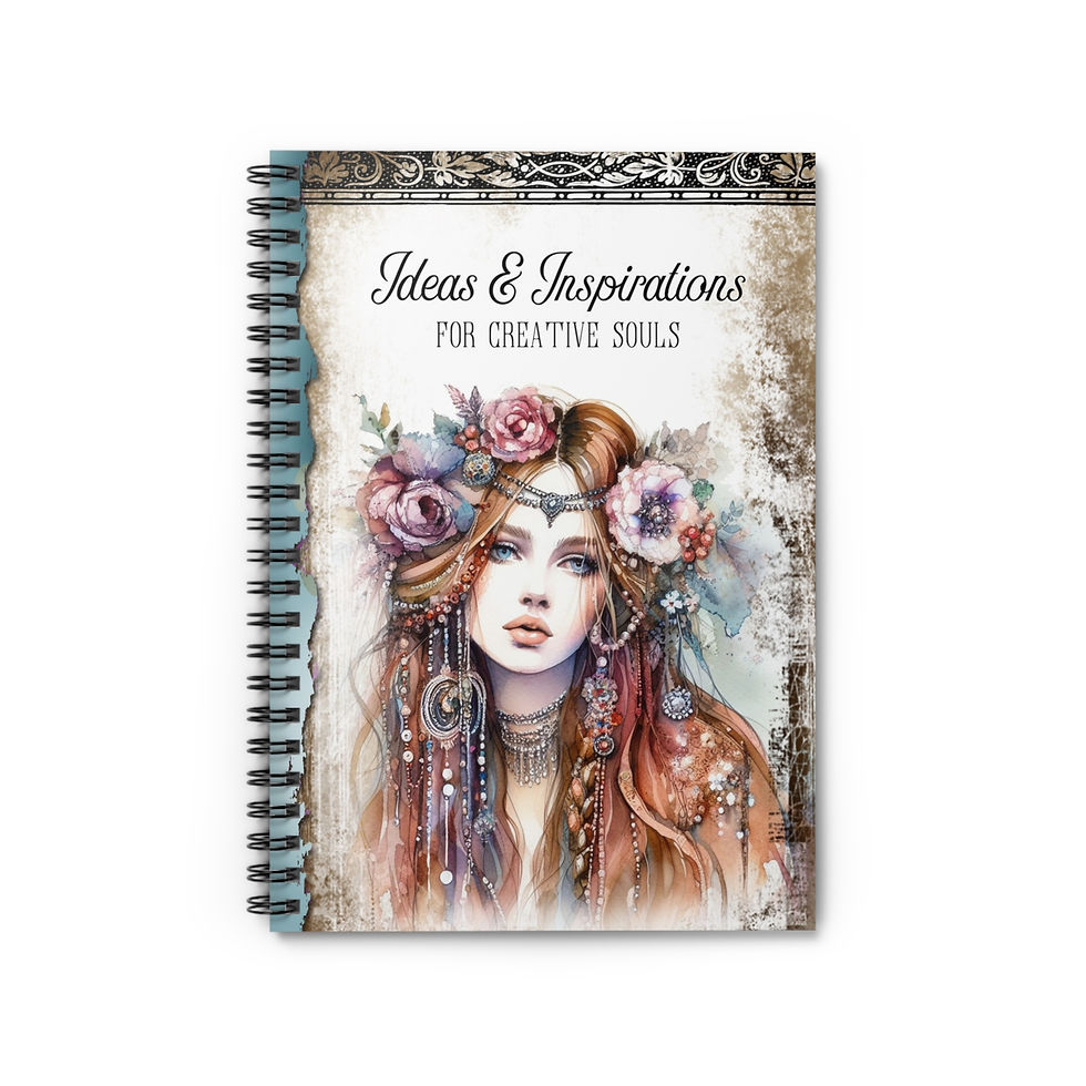 Boho Spiral Notebook - Vintage Inspired Blank Journal for Creative Souls, AURORA