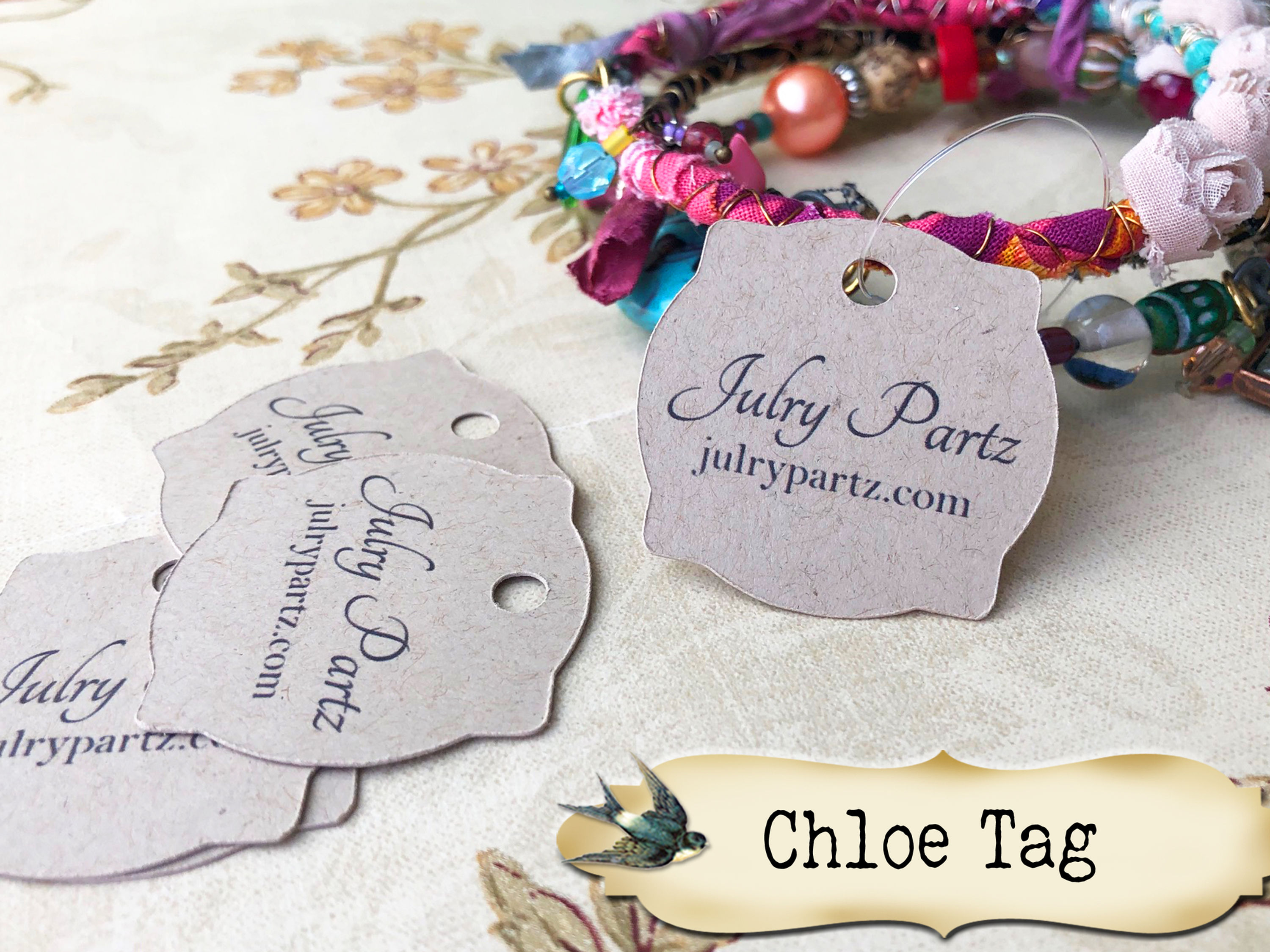 CHLOE •MINI TAGS • 1.5 X 1.5 inch•Necklace Tags•Bracelet Tags•Price Tags