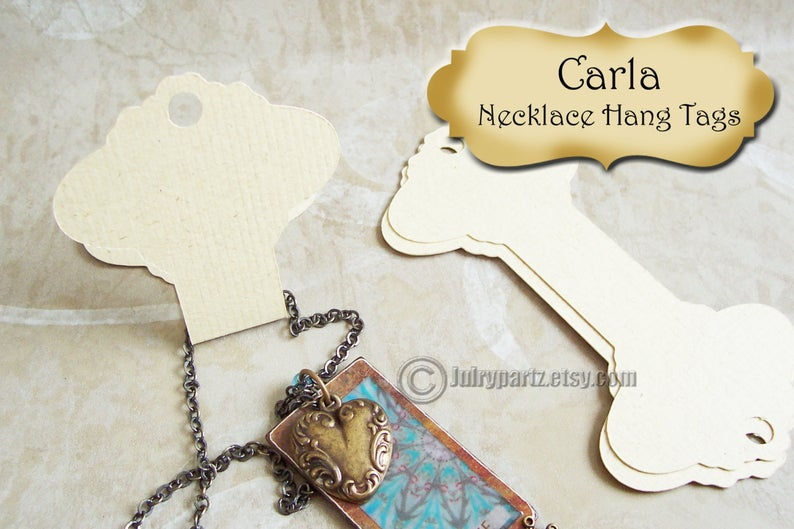 Thumbnail: 64•CARLA•Hang Tags •2x3•Hang tags•2x5"•NECKLACE HOLDERS•Fold Over Tags•Ha