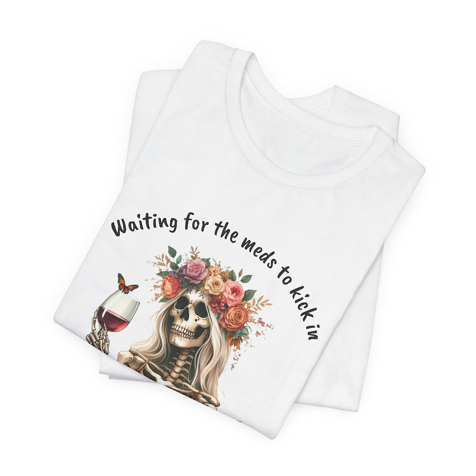 Thumbnail: Skull Girlie #2 Tee with Floral Design - Autoimmune Disease Awareness