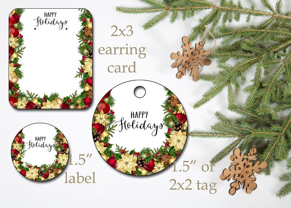 Thumbnail: HOLIDAY GARLAND•Earring Cards•Holiday Tags•Holiday Labels•Garland 3