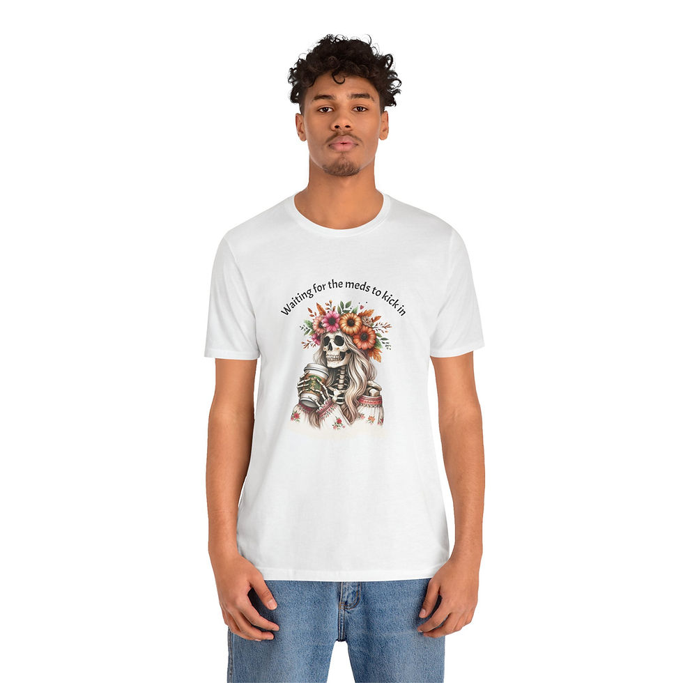 Thumbnail: Skull Girlie Tee with Floral Design - Autoimmune Disease Awareness