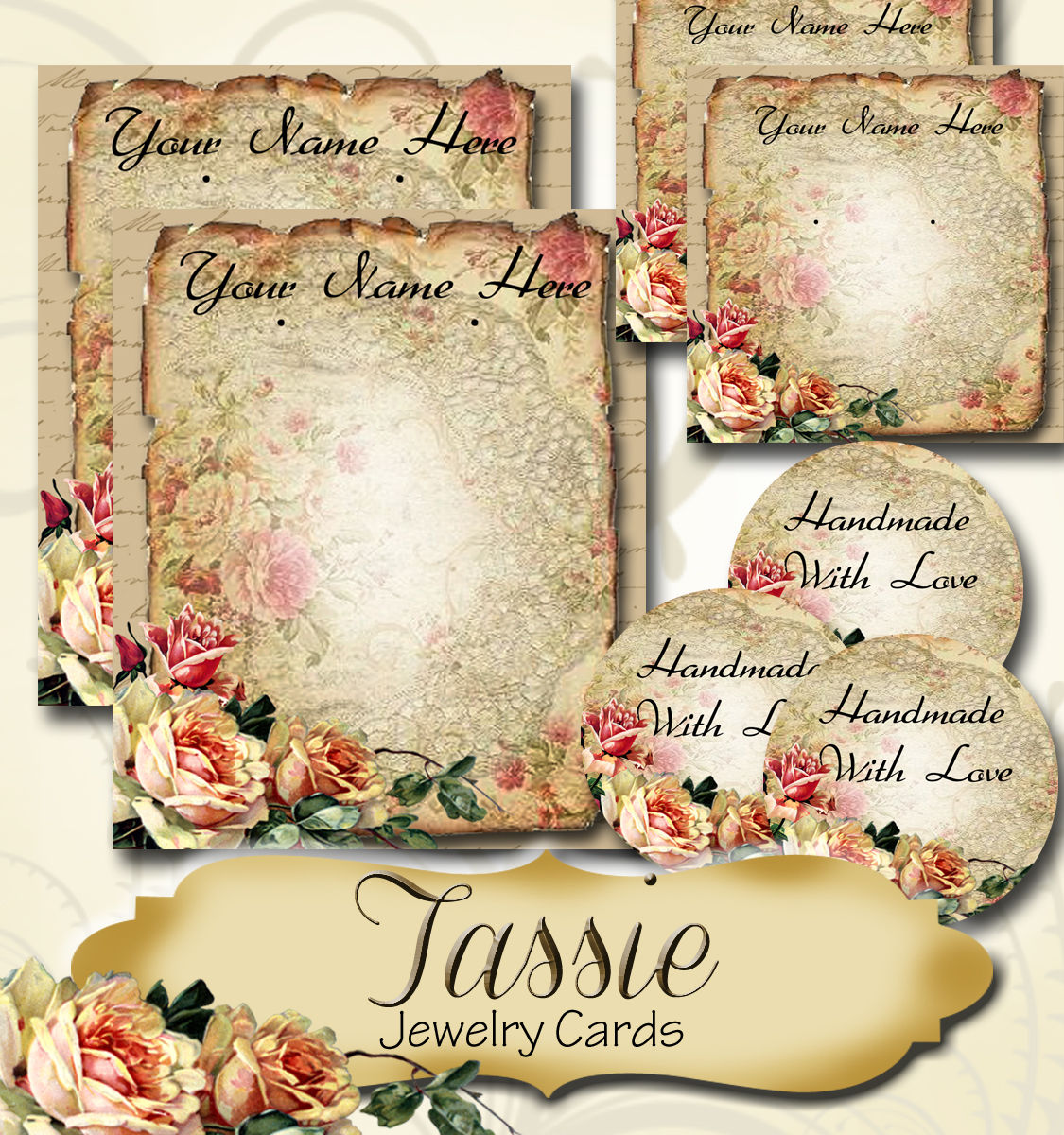 TASSIE Jewelry Cards •Custom Cards •Labels• Earring Display•