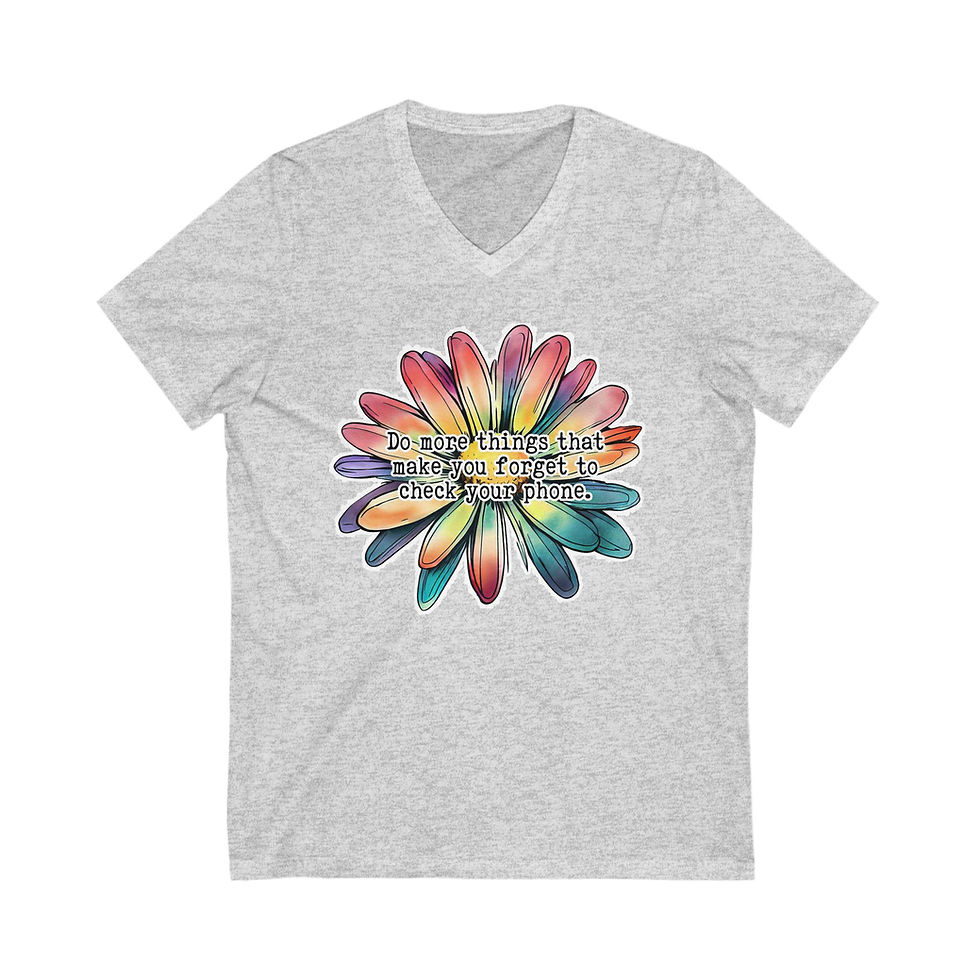 Thumbnail: Inspirational Energy V-Neck,Motivational Shirt,Mindfulness Gift,Self-Care Top