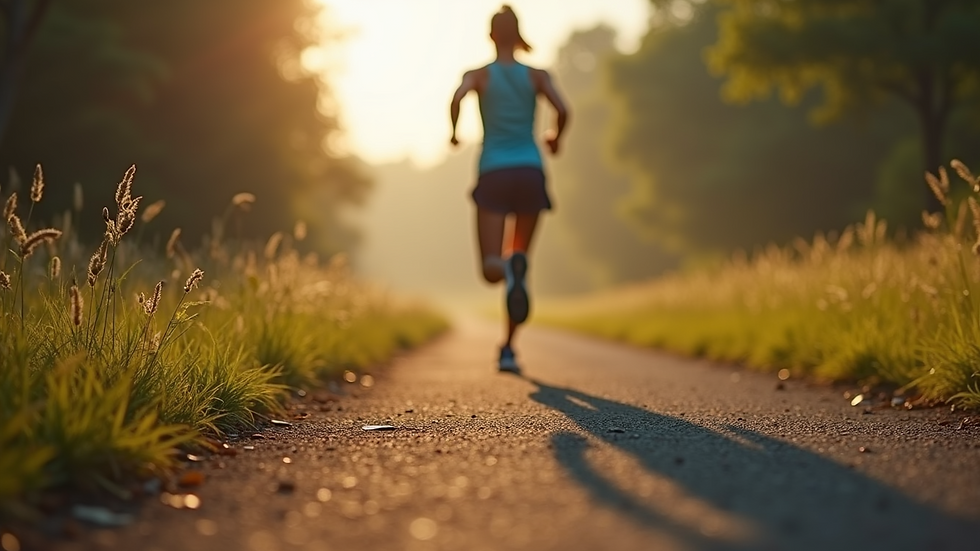 Eye-level view of a peaceful outdoor running trail