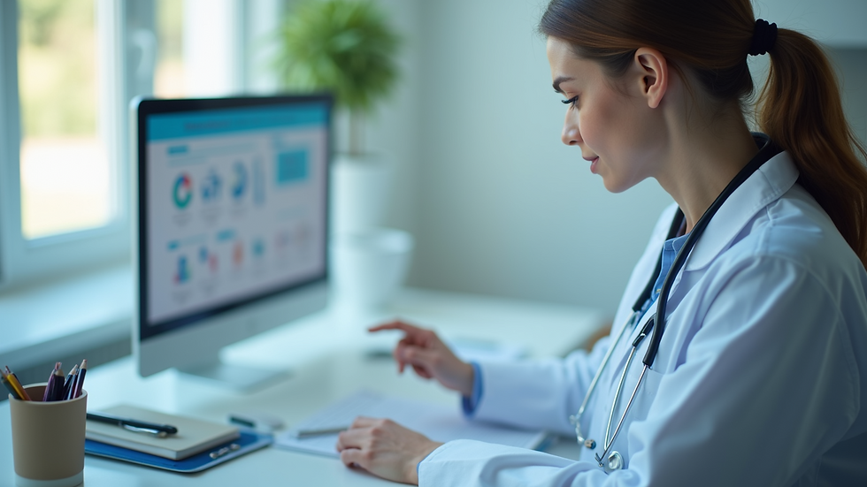 Close-up view of educational material about health services