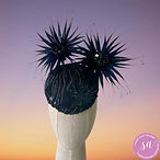Sandy Aslett Milliner Midnite in Manhattan- Pillbox with feathers