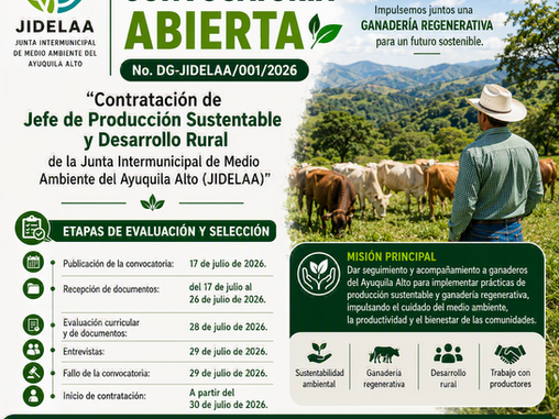2a Convocatoria para Jefe de Producción Sustentable y Desarrollo Rural
