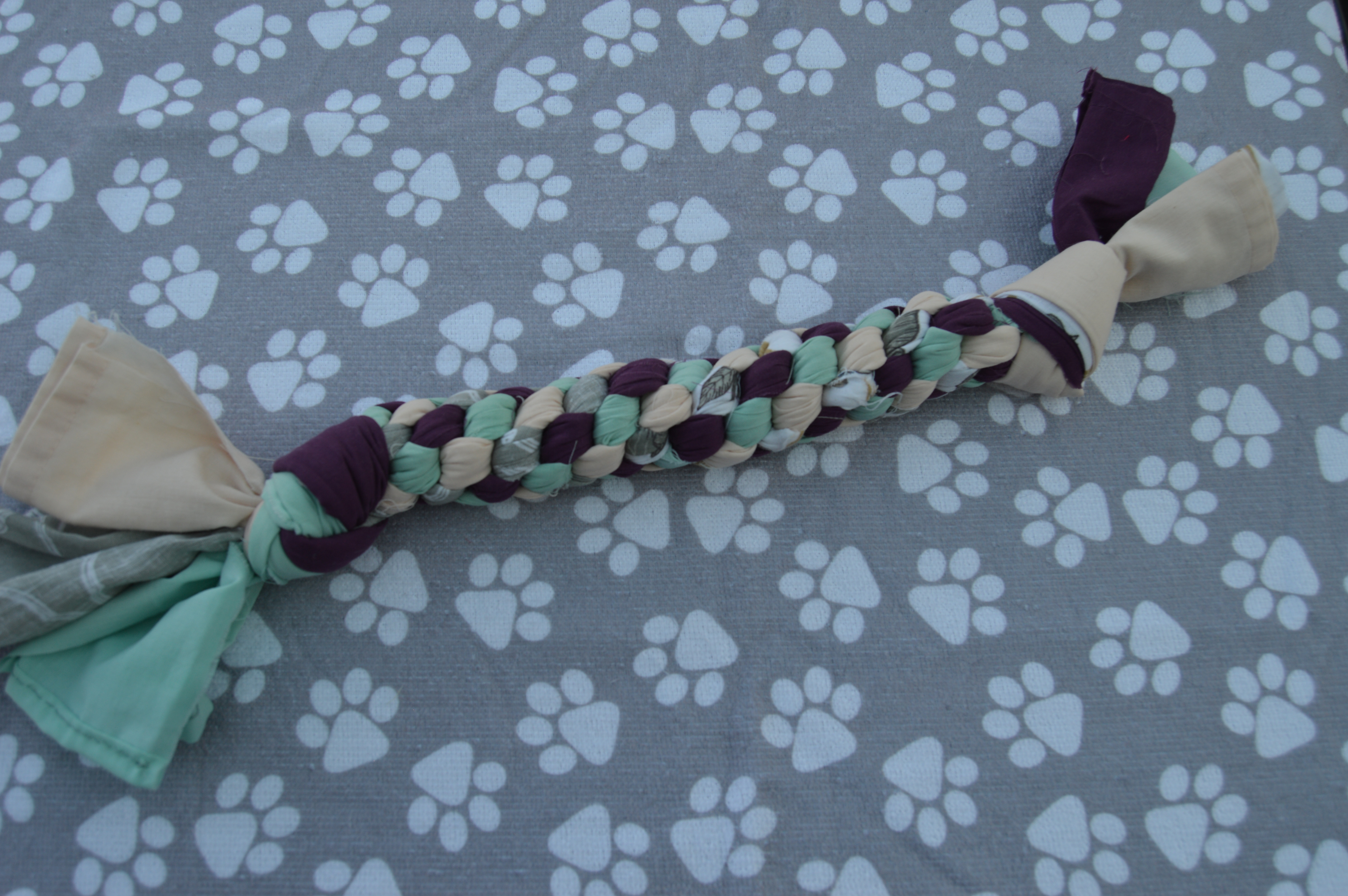 Blue, Purple and Cream Medium Tug Toy