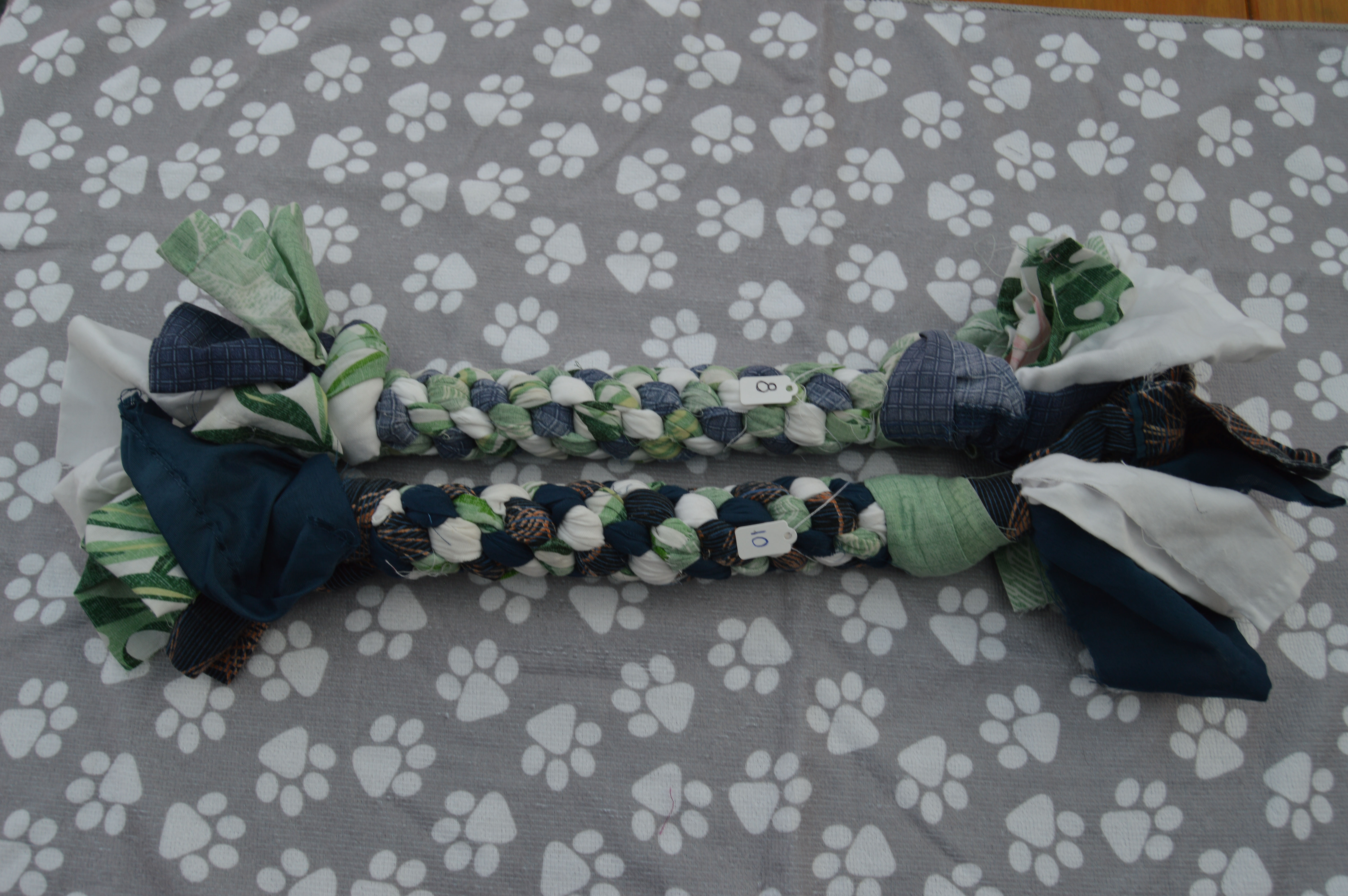 Blue, Green and White Medium Tug Toy