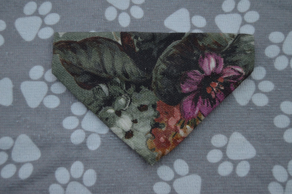 Thumbnail: Grey Floral Design Pet Bandana
