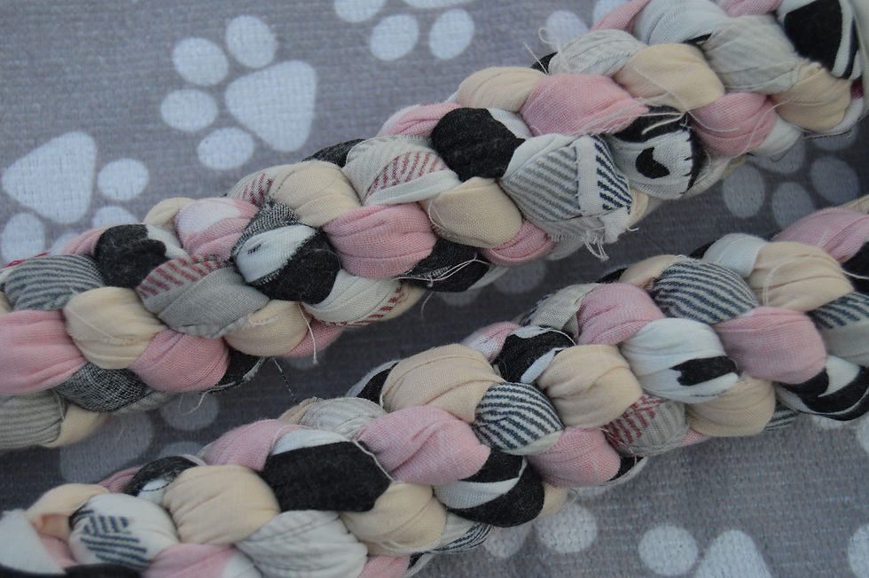 Thumbnail: Black, Pink and White Medium Tug Toy