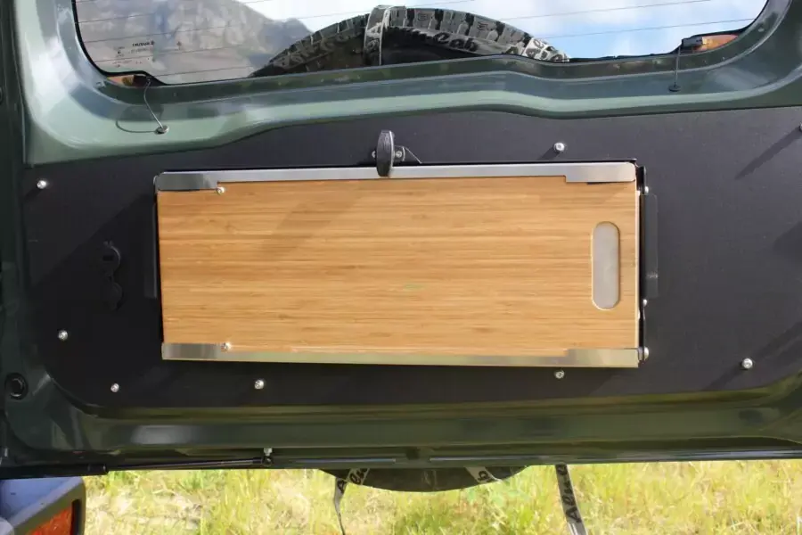 Thumbnail: Jimny Rear Door Drop Down Table