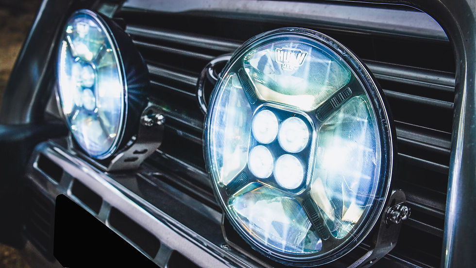 Thumbnail: 9 Round LED Driving Light (Chrome Fascia) w Front Position Lamp - HULK 4x4