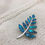 Thumbnail: Marine Opal - Paua-Shell / Leaf brooch / Palladium Plated