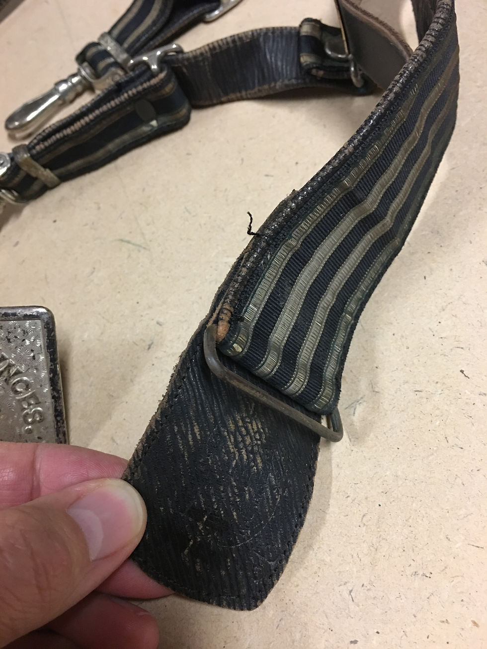 Thumbnail: Early 1900s vintage masonic sword belt silver