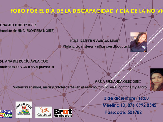 Foro por el día de la discapacidad y día de la no violencia