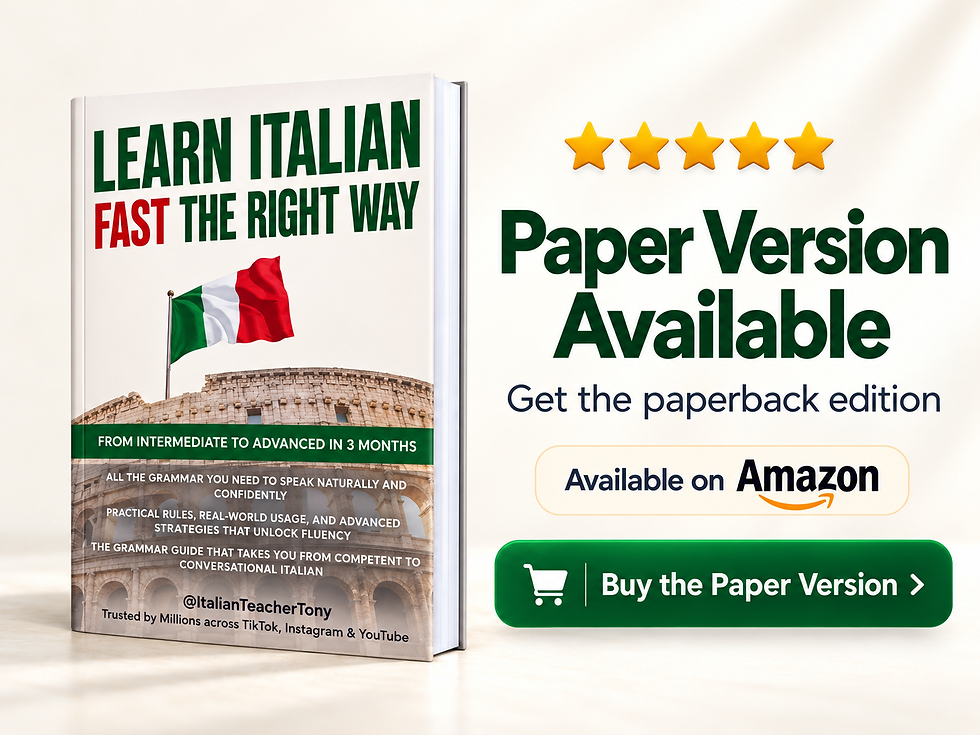 Italian Grammar Book for Intermediate B1 to C2 Level