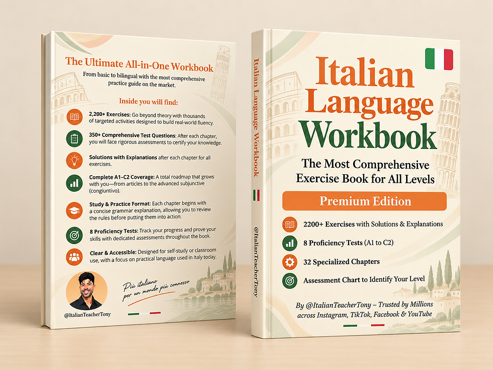 Premium Italian Workbook With All Exercises to Learn Italian From Scratch