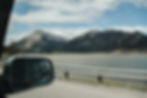 Car driving through the mountains