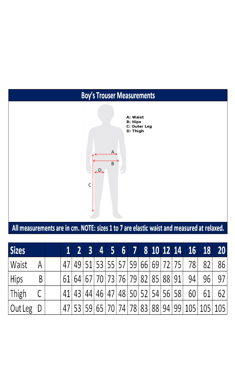 Thumbnail: Boys Pants Size Chart