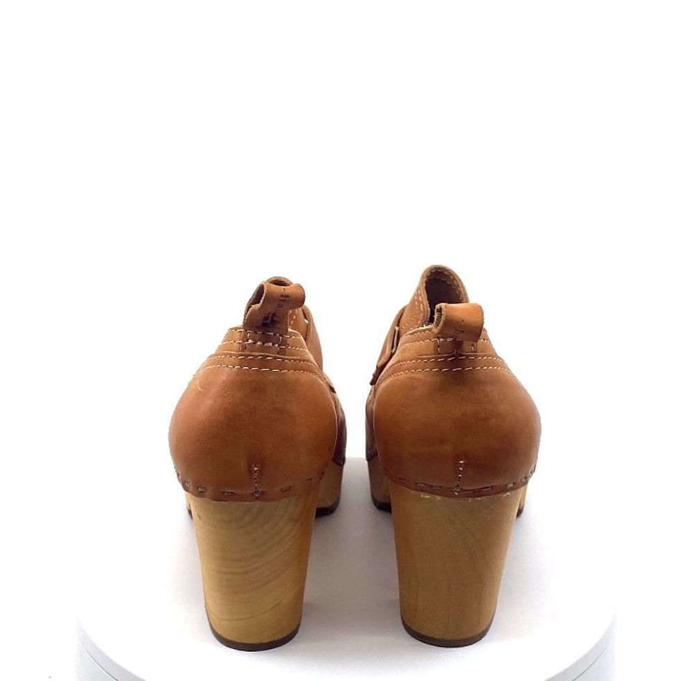 Thumbnail: Swedish Hasbeens Scandanavian Style Heel Loafer Clog 444, EU 39, Natur Tan