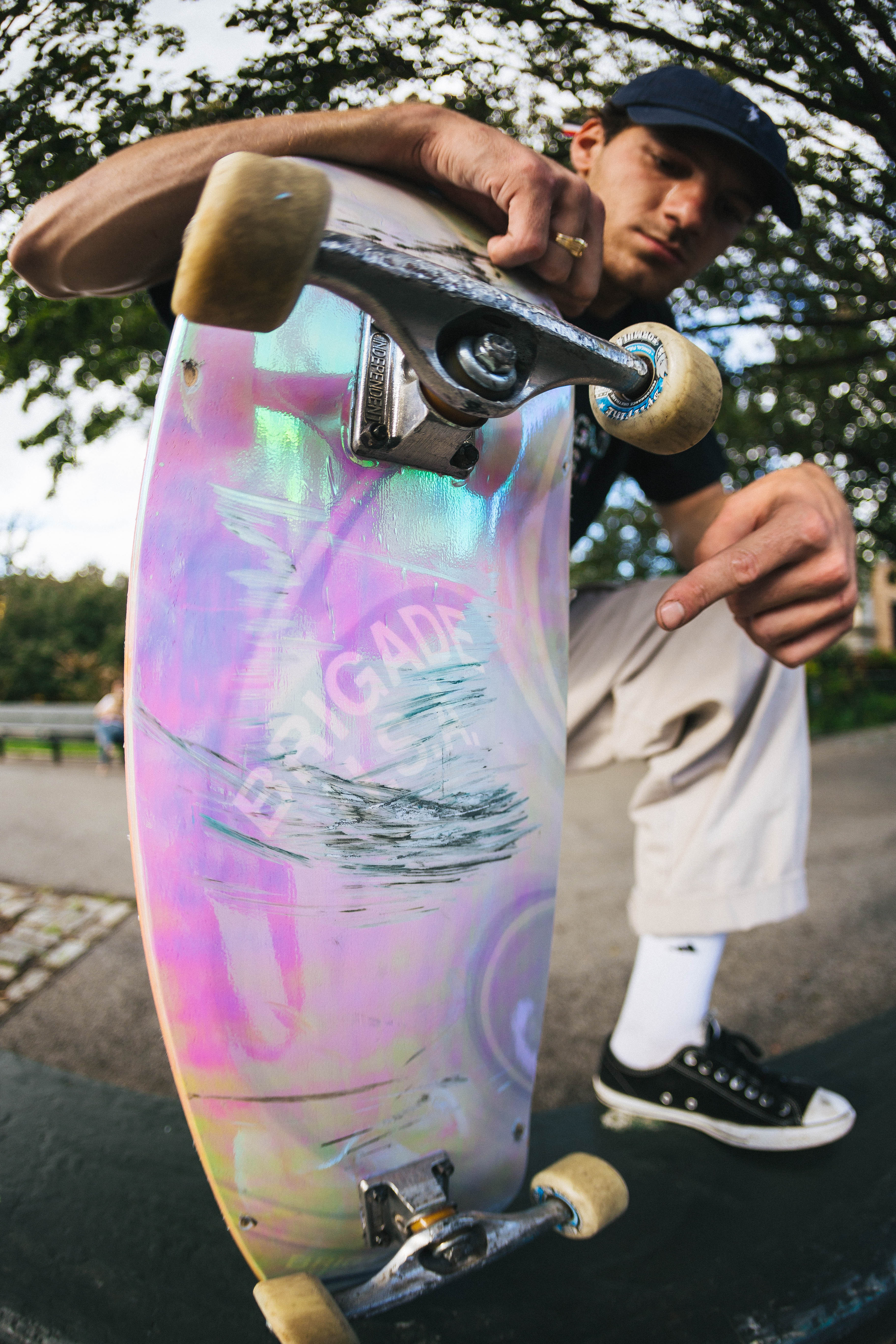 IRIDESCENT LOGO SKATEBOARD DECK