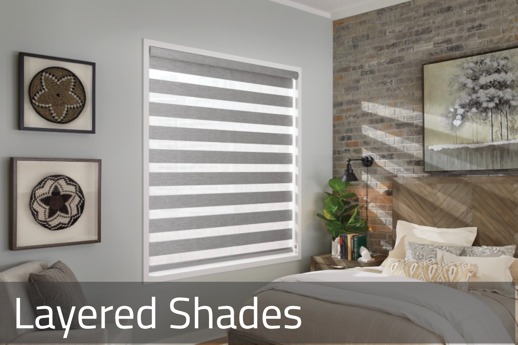 Motorized layered zebra shades