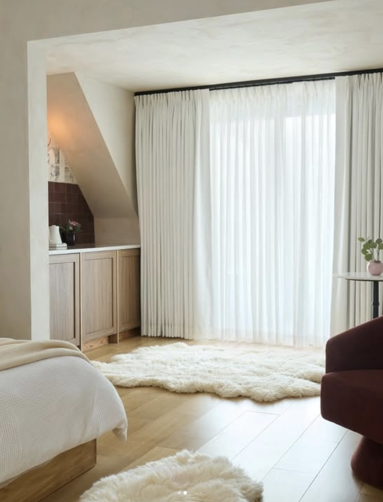Custom drapery in a bedroom