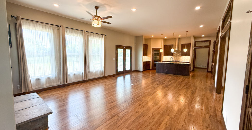 living room open-concept kitchen
