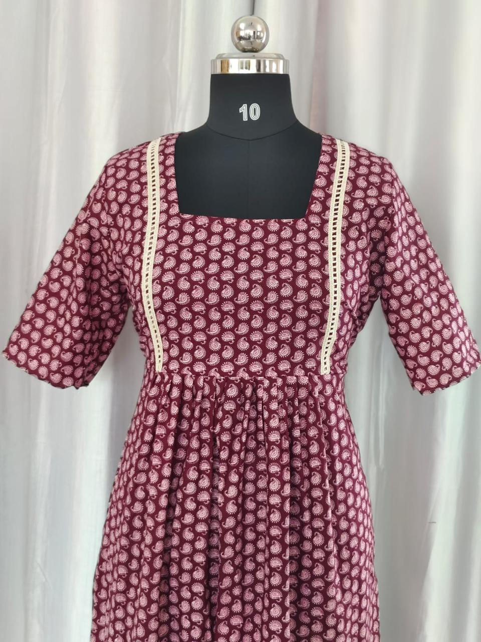 Big Mango  Design  Frock Nighty With Double Sided Lace