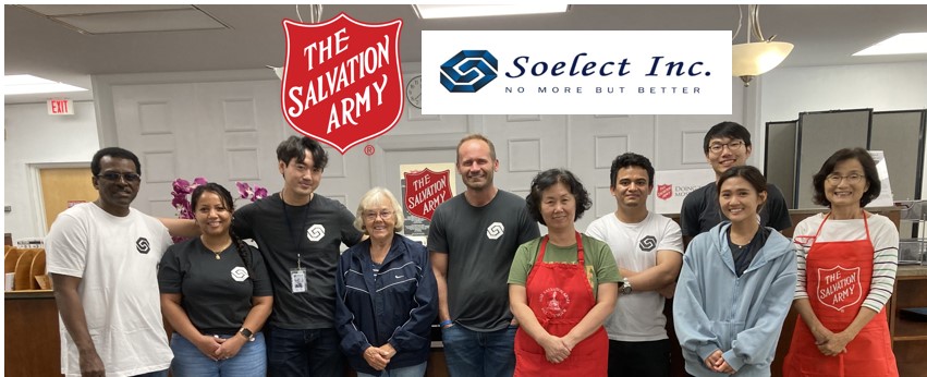Members of Soelect Inc volunteering at the Salvation Army