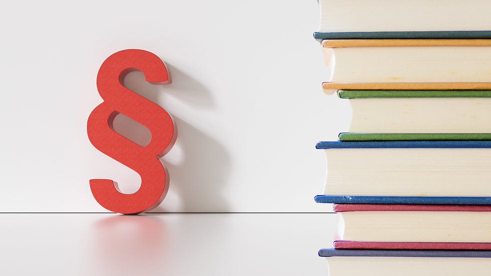 Ein Paragraph und ein Bücherstapel