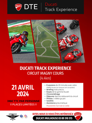 Ducati Track Experience - Les inscriptions sont ouvertes !