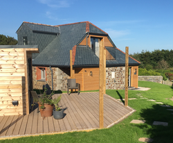 Garden room, sundeck and The Old Piggery in background