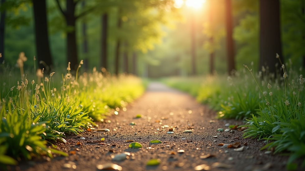 Close-up of a peaceful nature path inviting daily walks