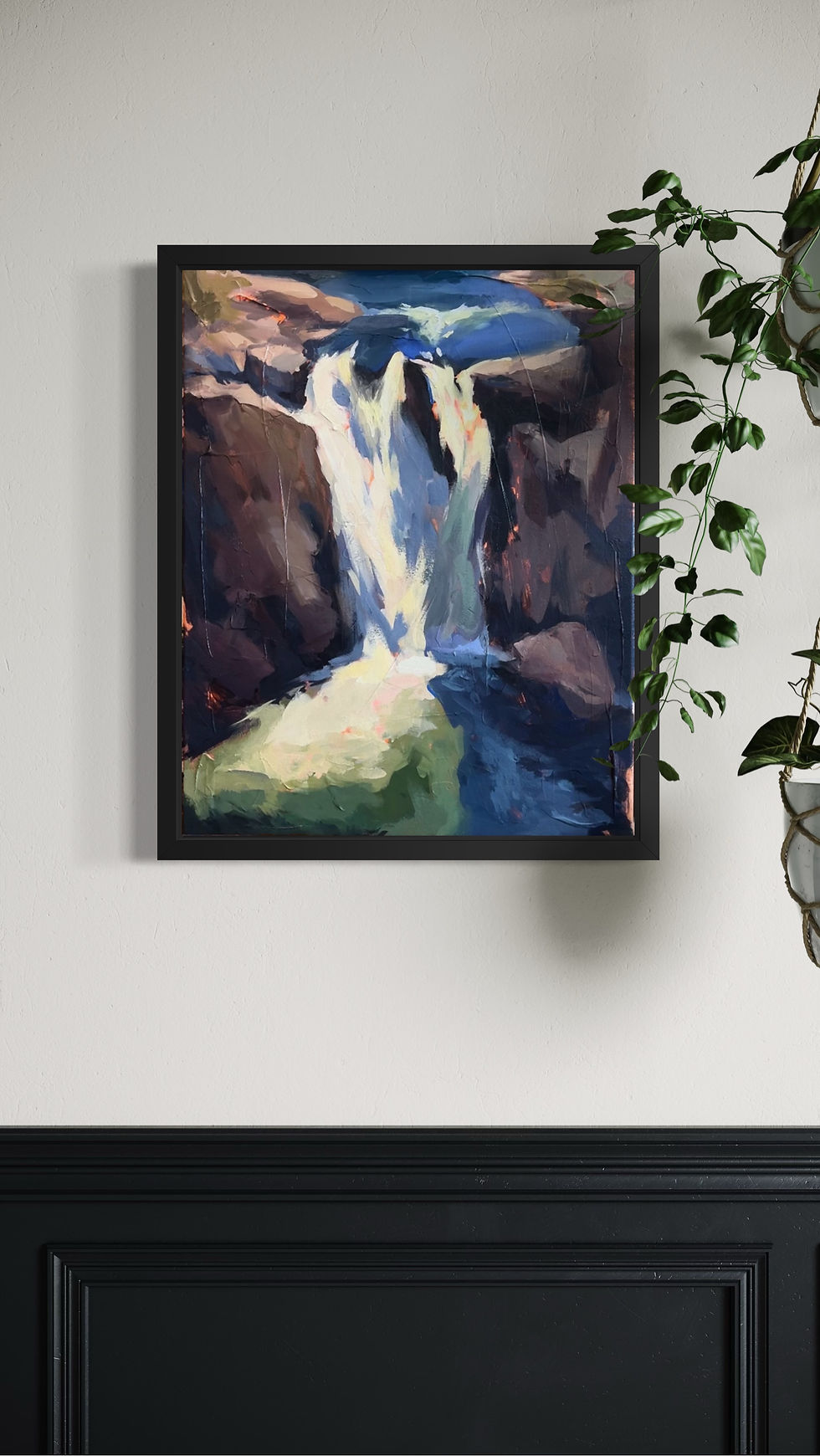 Thumbnail: Spectral Falls, Original Painting 16”x20” (Luxury framing in
