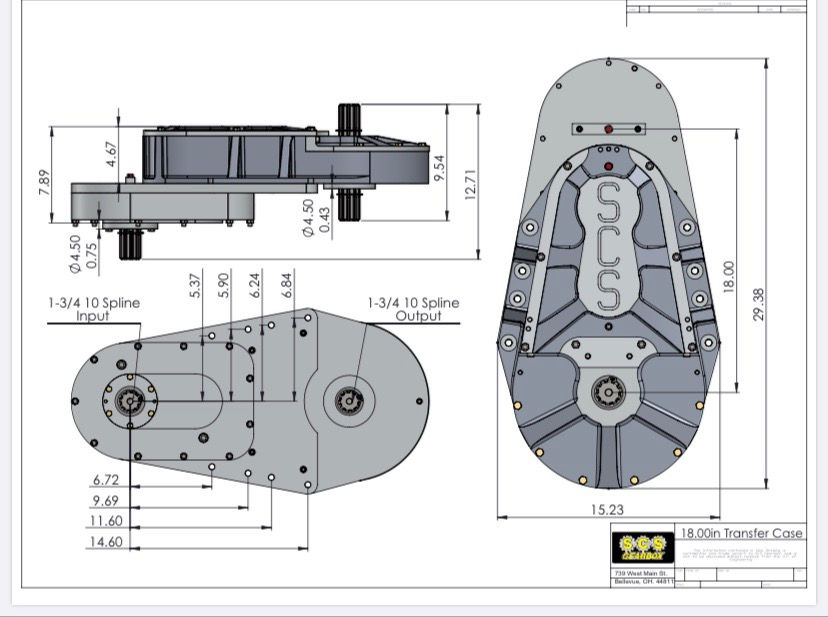 Thumbnail: 18” CL DROP COUNTER ROTATION QUICK CHANGE TRANSFER CASE