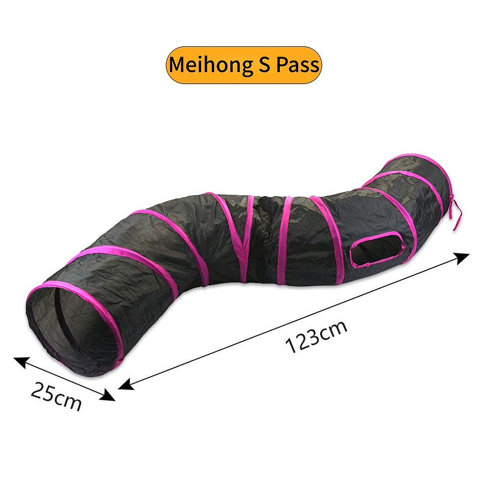 Thumbnail: Meihong S Pass foldable black and pink cat tunnel toy