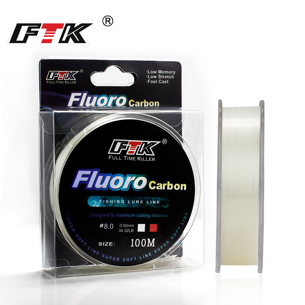 FTK 100M Fluorocarbon coating fishing line in packaging