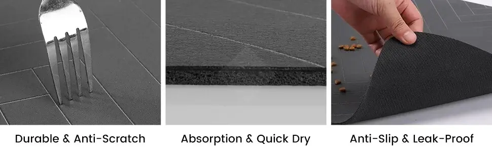 Thumbnail: Durable, absorbent, and non-slip pet mat features