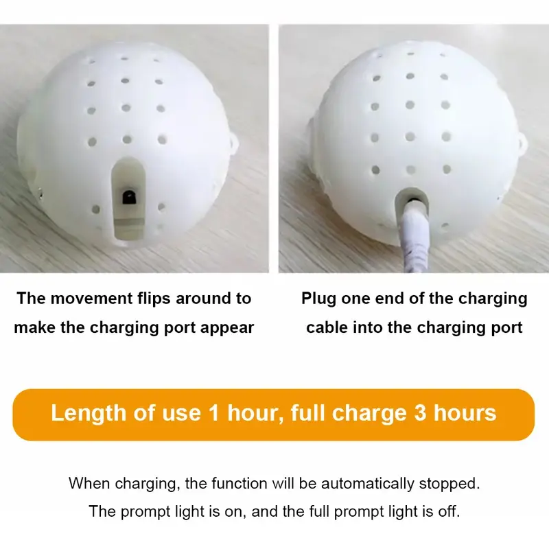 Thumbnail: Charging instructions for the interactive bouncing pet toy.